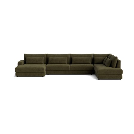 Sevilla U-sofa, venstrevendt - Capri Mørkegrøn - 420x240x85 - Sofa, u-sofa