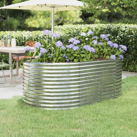 Vidaxl Odlingslåda Pulverlackerat Stål 175x100x68 Cm Silver Silver