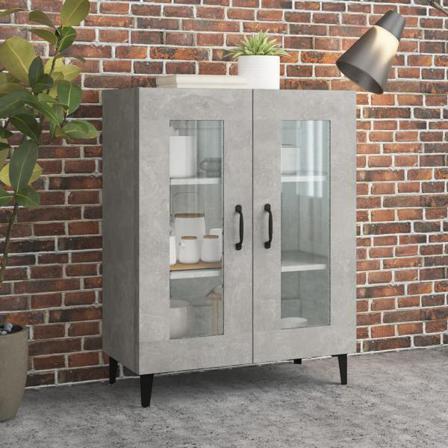 Vidaxl Skänk Betonggrå 69,5x34x90 Cm Konstruerat Trä Grå