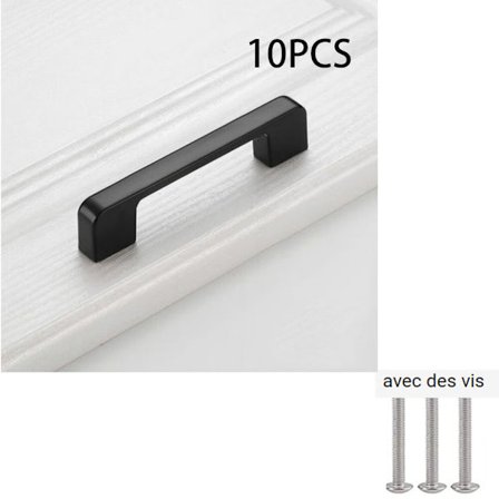 10 stk møbelhåndtak senteravstand 96mm-svart kjøkkendør h