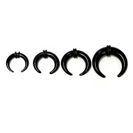 C-formad Böjda Taper / Töjningar Av Akryl, 4mm-8mm, 4 St Svart