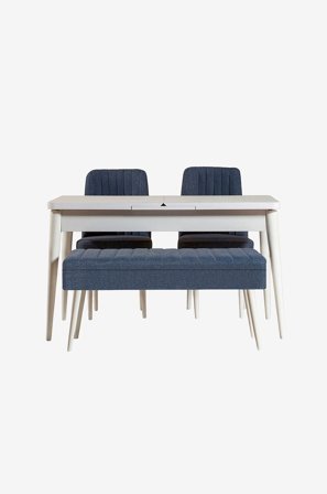 Hanah Home - Set med bord och stolar (4 delar) - Gina - Blå - Matgrupp 4 personer - Från Homeroom
