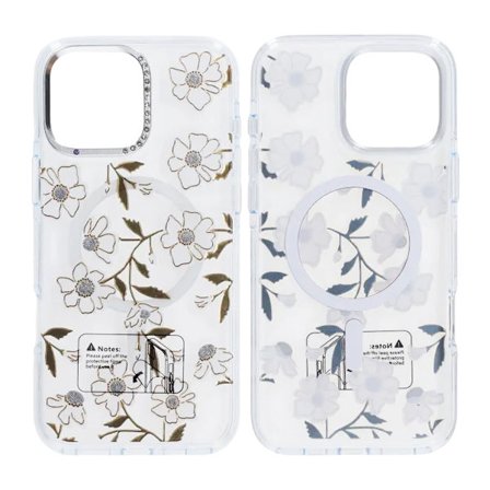 Skal Magsafe till iPhone 16 Pro Max - Transparent blommor och kvistar