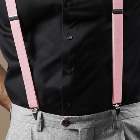 Smala Rosa Hängslen för män - Hängslen med Clips