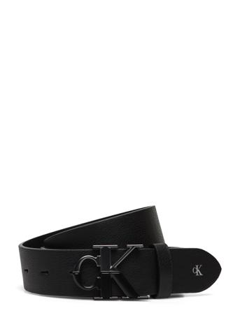 Round Mono Plaque Belt 35Mm Accessories Belts Classic Belts Musta Calvin Klein