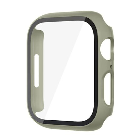 Glass+ Skal För Apple Watch Fodral 9 8 7 6 SE 5 iWatch Tillbehör Skärmskydd Apple Watch Series 45mm 41mm 44mm 40mm 42mm 38mm Oliv