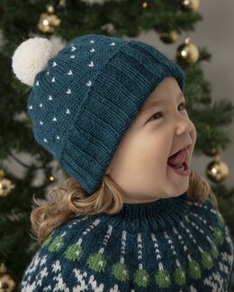 Strikkeoppskrift Lue Snø - Viking of Norway