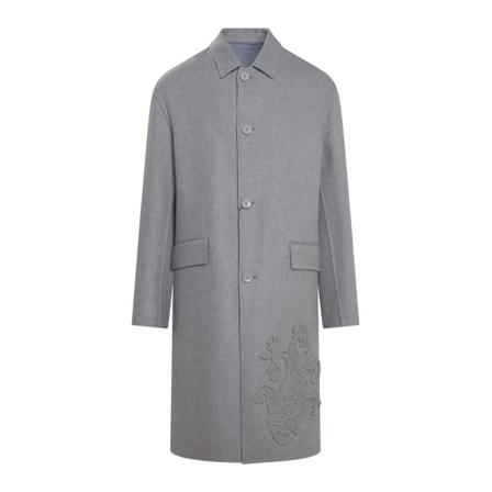 Etro, Single-Breasted Coats Grijs, Heren, Maat:L