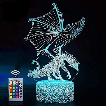 Draklampa. Flygande drake nattljus. Fjärrkontroll 16 färger Illusion