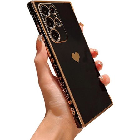 Samsung Galaxy S25Ultra 6.9 Deksel, Luksuriøst Søtt Hjerte Side Lite Mønster Full Kamerabeskyttelse Myk Silikon Støtsikker Elektropl