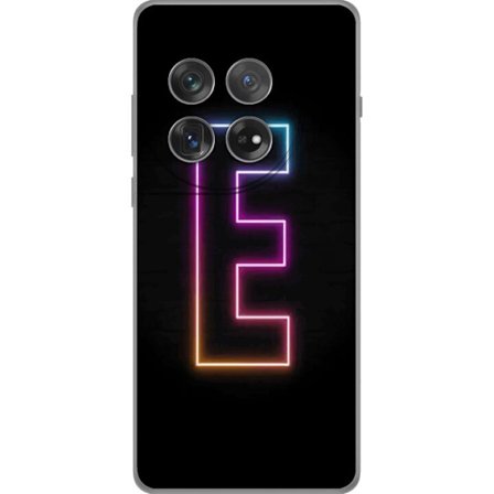 Kompatibel Mobilcover til OnePlus OnePlus 12 Minimalistisk neonbogstav E i lyse farver mod mørk baggrund i moderne og stilren design