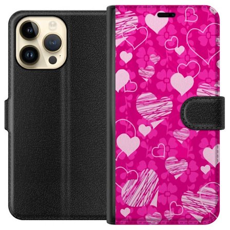 Yhteensopiva Lompakkokotelo Apple Apple iPhone 14 Pro Max PopSydänKuviointi