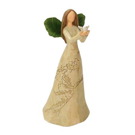 Söt Mors Dag Ornament Mikrolandskap Staty Gåva Resin Hantverk Skrivbords Trädgård Yard Dekoration Gul Duva