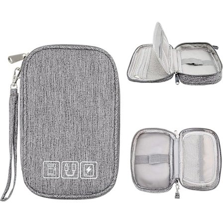 Kabelorganiseringsväska Vattentät Liten Kabelväska Organizer Grå Elektronisk Väska Elektrisk Organizer Kabelväska Elektroniktillbehör Organizer Kablar