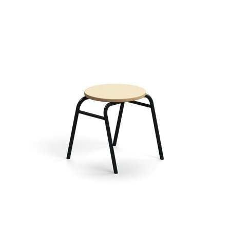 Hocker ALTUS, H 380 mm, anthrazit/Birke