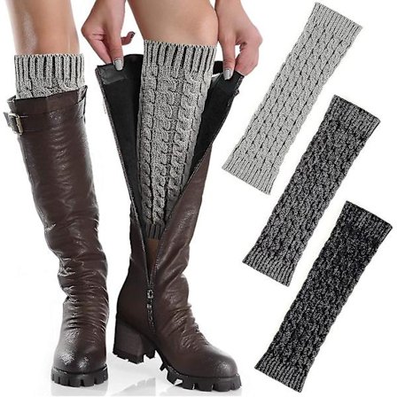 3 par vintergamacher til kvinder, varme gamacher leggings kvinder strikkede legg