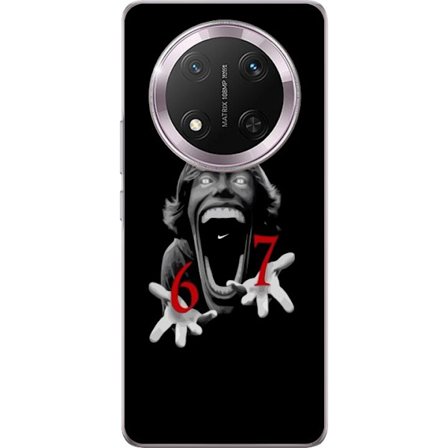 Kompatibelt Mobildeksel til Honor Honor Magic7 Lite 67 meme skrekk ansikt svart rød skrekkdesign seks sju meme viralt trender ikonisk utseende