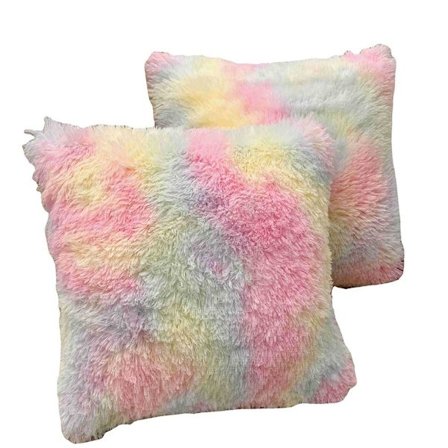 Set med 2 kuddfodral, 45 x 45 cm, supermjuka fluffiga kuddar för soffa KLB