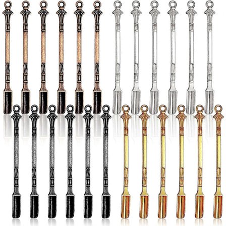 Ske Mini Skovl Medicin Ske Bordbestik Charm Vedhæng Halskæde Mini Skovl til Påfyldning af Hætteglas med Urter Hjemmeforsyning Halskæde Ske Guld Sølv