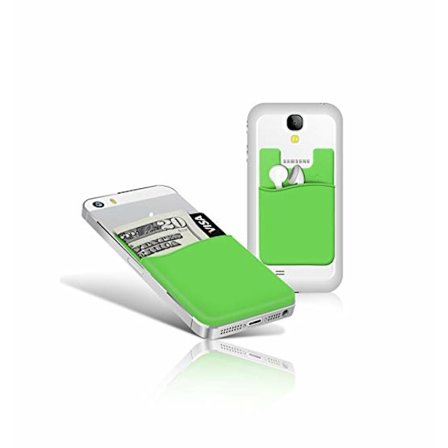 Silikon socka plånbok kort kontant ficka klistermärke grön