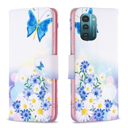 Wonderland Nokia G11 / Nokia G21 flip etui - Sommerfugl Og Blomster