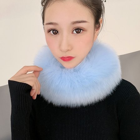 Vinter Neck Wrap Faux Fur Tørklæde BLÅT