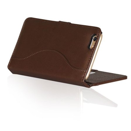 iPhone 6 Plus/6s Plus Flip Stand Läder Plånboksfodral - Brun