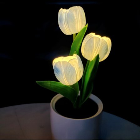 Tulpan LED-lampa konstgjord blomma nattljus