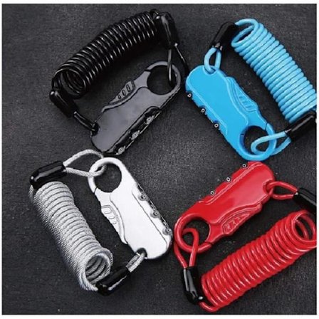 Hjälmsäkerhetslås-Fast Lås-Kodlås-Bärbar Svart[u9633]