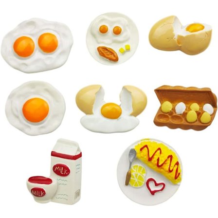 8 stk./sæt 3D Harts Magnet til Køleskab Serie Boligindretning Køleskabsmagnetiske Klistermærker Foto Kontor Meddelelse Køkkentilbehør (Morgenmad