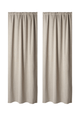 Åhléns Home Mörkläggningsgardin INES 135x250 cm, 2-pack Gardiner Beige ONESIZE