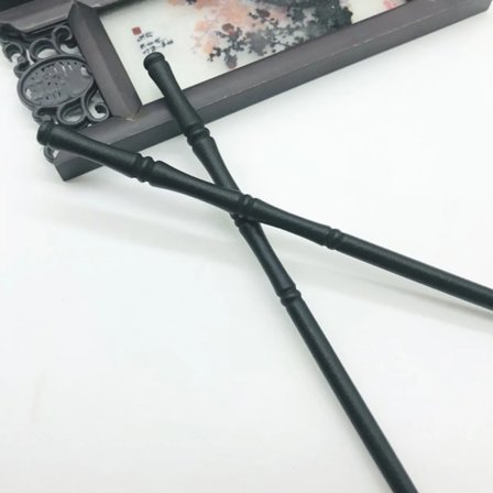 2 st Hårnålar Chinatown Trä Bambustil Trähårnål Elegant Enkel Hårnål Håraccessoarer Frisyr Trähårnål Enkel Svart