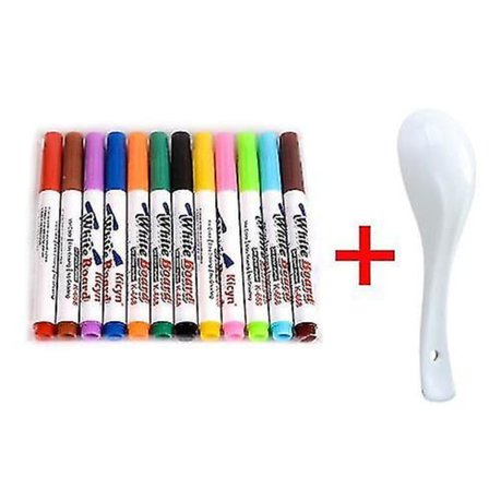Magiske vandmalingspenne til børn, magiske flydende blækpenne med ske, whiteboard-markør til tør sletning