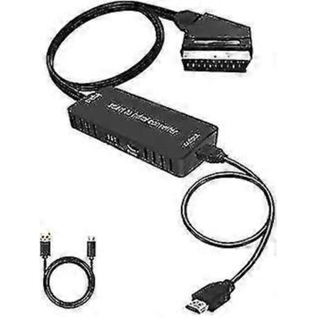 HDMI till SCART-adapter HDMI till SCART-omvandlare Full HD 1080p Audio Video-omvandlare för HDTV STB VHS Xbox PS3 Sky DVD Blu-ray etc
