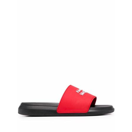 Alexander McQueen, 663564W4Rf 06487 Leather Sandals Rood, Heren, Maat:42 EU