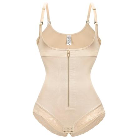 Body Shapewear Kvinnor Waist Trainer Korsettpärm Bantning Magslida Reduktiv gördel Butt Lifter Dragkedja Fajas Beige XXXL