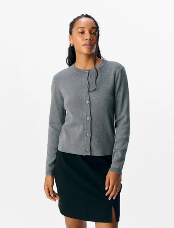 Object Objester Sli L/S Knit Cardigan Noos - Grey - XL