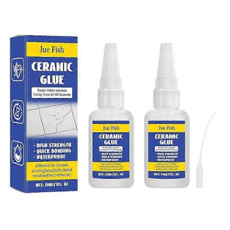 30 ml keramisk lim - Kompatibel med porcelæn og pottemageri - Hurtigtvirkende stærk lim