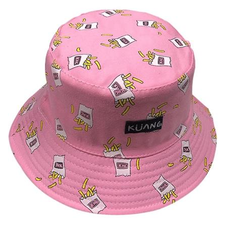 Sinknap Kvinnor Bananchips Dubbla Sidofällbar Fiskare Solhatt Utomhus Bucket Cap Pink