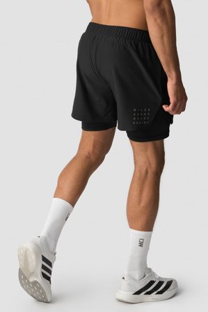 ICANIWILL - Mirage 2-in-1 5 Inch Shorts Black - Kortbyxor - Herr - Träningskläder från ICIW
