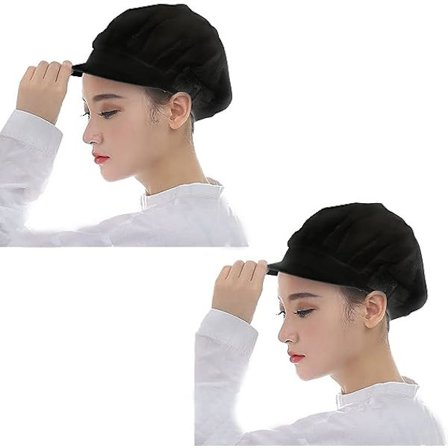 2 kpl kokin hattu musta säädettävä ruoanlaitto hattu reunalla puoli verkko puoli kangas catering hatut hengittävä unisex hiusten peitto jäähdytys 