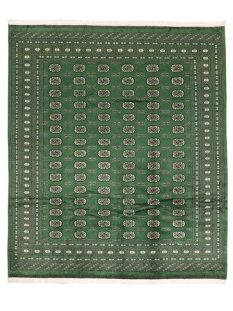 Pakistan Bokhara 2Ply Matta Orientalisk Mörkgrön/Svart Stor (Ull, Pakistan)