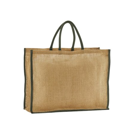 Westford Mill Kontraststärkt Jute Tote Bag En Storlek Naturlig/