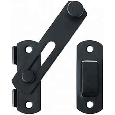 Dørspenne Låsespenne Bolt Lås for Dør og Vindu Skyvelås Låsebolt Skur Skyvedør Lås Skyvelås (svart) 2stk