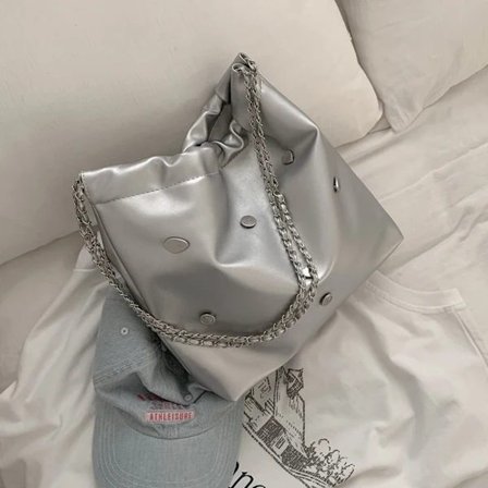 Kvinnelig Bucket Bag Skulderveske SøLV Sølv