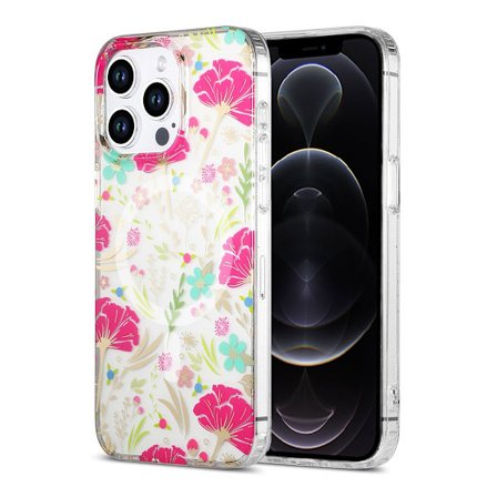 iPhone 12/12 Pro Case MagSafe - Flowers Red/Green