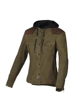 Motorhoodie Dames Macna Inland Groen/Bruin S