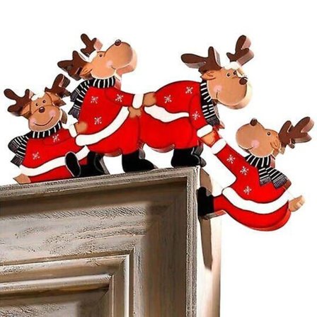 Jule dørkarm dekorasjon Santa Tre Elk dekor kompatibel Party Ornament