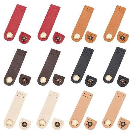 12 kpl PU-nahkaisia painonappeja, 6 väriä, ommeltavat PU-nahkaläppäsulkimet DIY-käsintehtyihin käsitöihin, ompelunappi