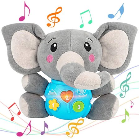 Plush Elefant Musikk Baby Leke 0 3 6 9 12 Måneder, Søt Stoffdyr Lysende Baby Leke Nyfødt Baby Musikk Leke For Spedbarn Gutter & Jenter Todd